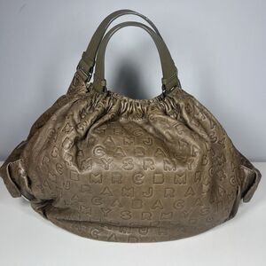 MARC by Marc JacobS Brown 100% Lamb Leather Hobo Monogram Letters Purse Bag